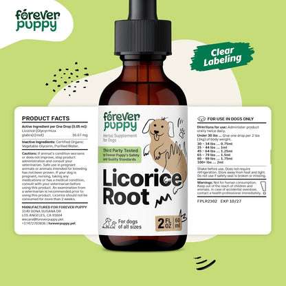 Forever Puppy Liquorice Root Tincture for Dogs - Respiratory Health Supplement (60 ml)