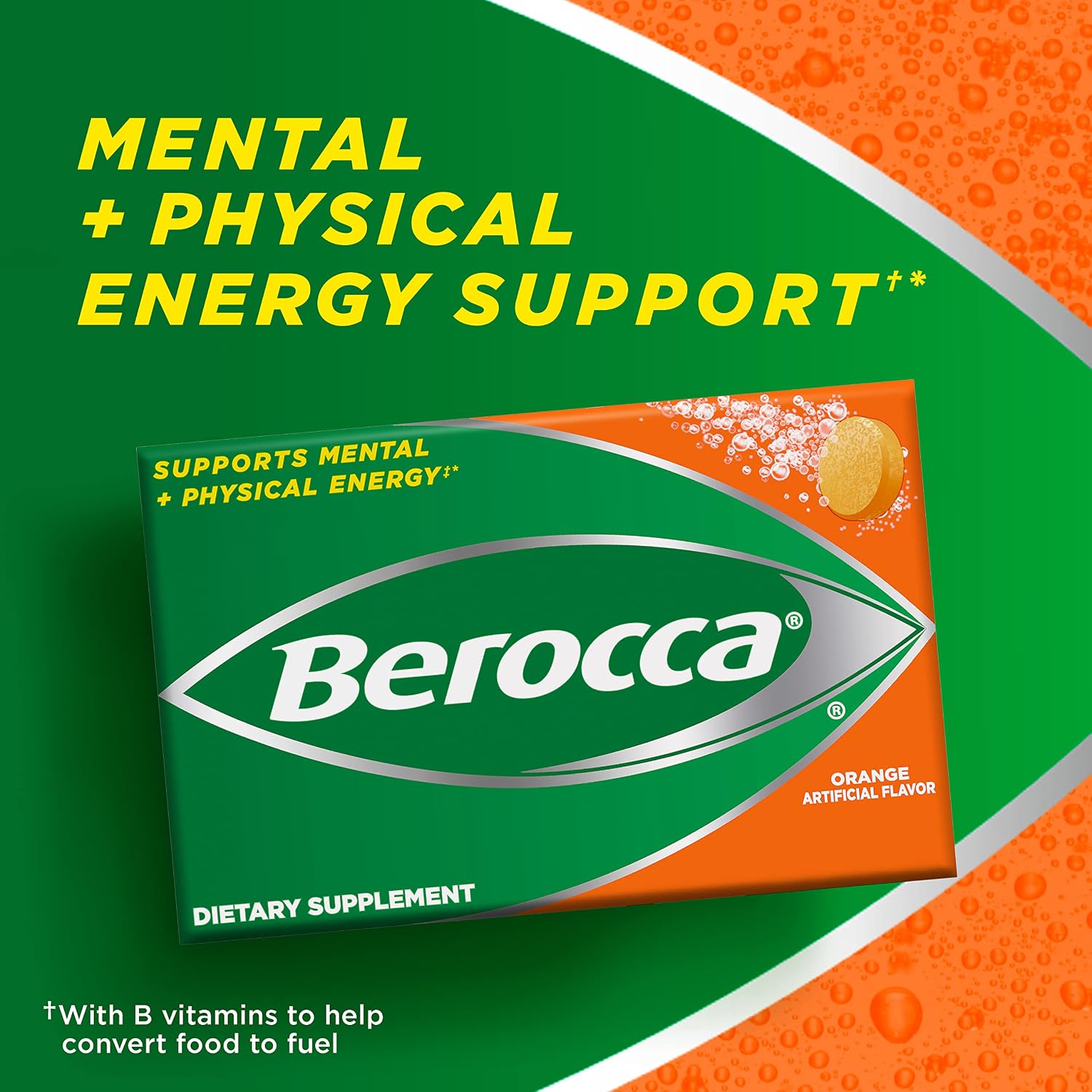 Berocca Orange Effervescent Tablets, Caffeine Free, 20 Tablets - görsel 6