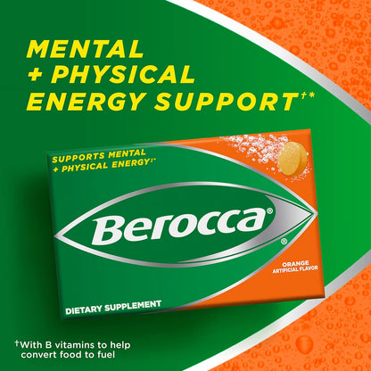 Berocca Orange Effervescent Tablets, Caffeine Free, 20 Tablets