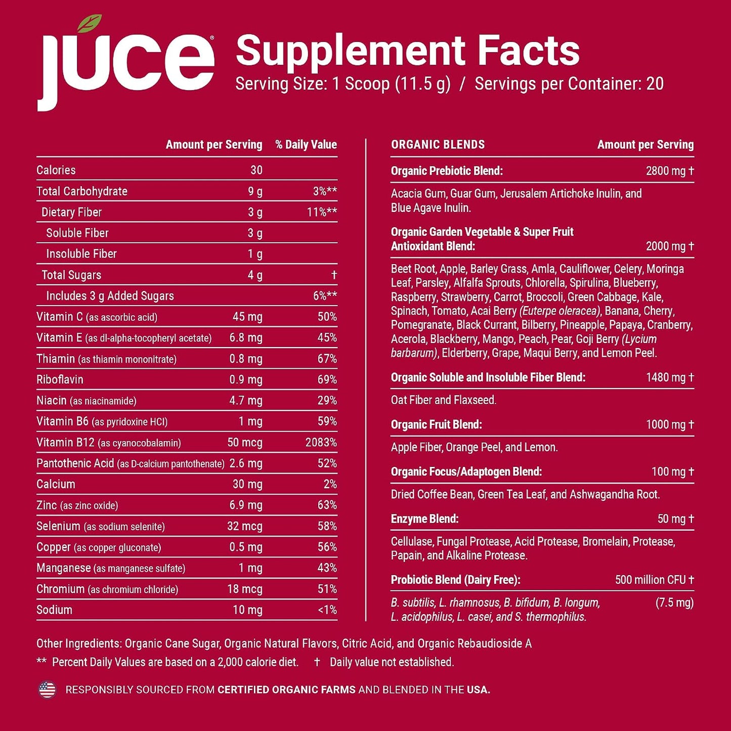 Terra Kai Organics JUCE Reds Organic Superfood Powder - Garden Berry Flavour - görsel 8