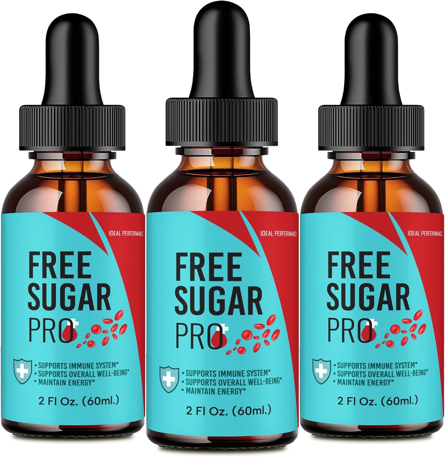 Free Sugar Pro Drops - Blood Formula Support Supplement, Maximum Strength, All Natural, 3 Pack - görsel 1