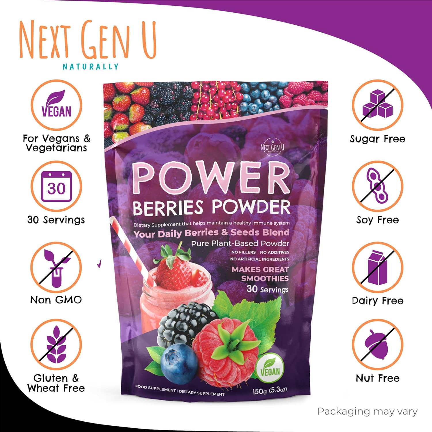 Super Berry Powder - Berry Superfood Blend for Smoothies and Detox - görsel 3