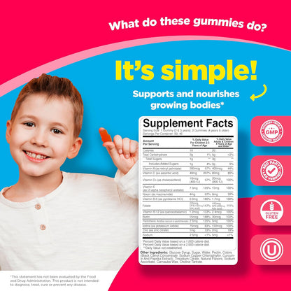 Phytoral Kids Vitamins Gummy Multivitamin - Natural Energy Support & Immune Health for Children - 90 Gummies