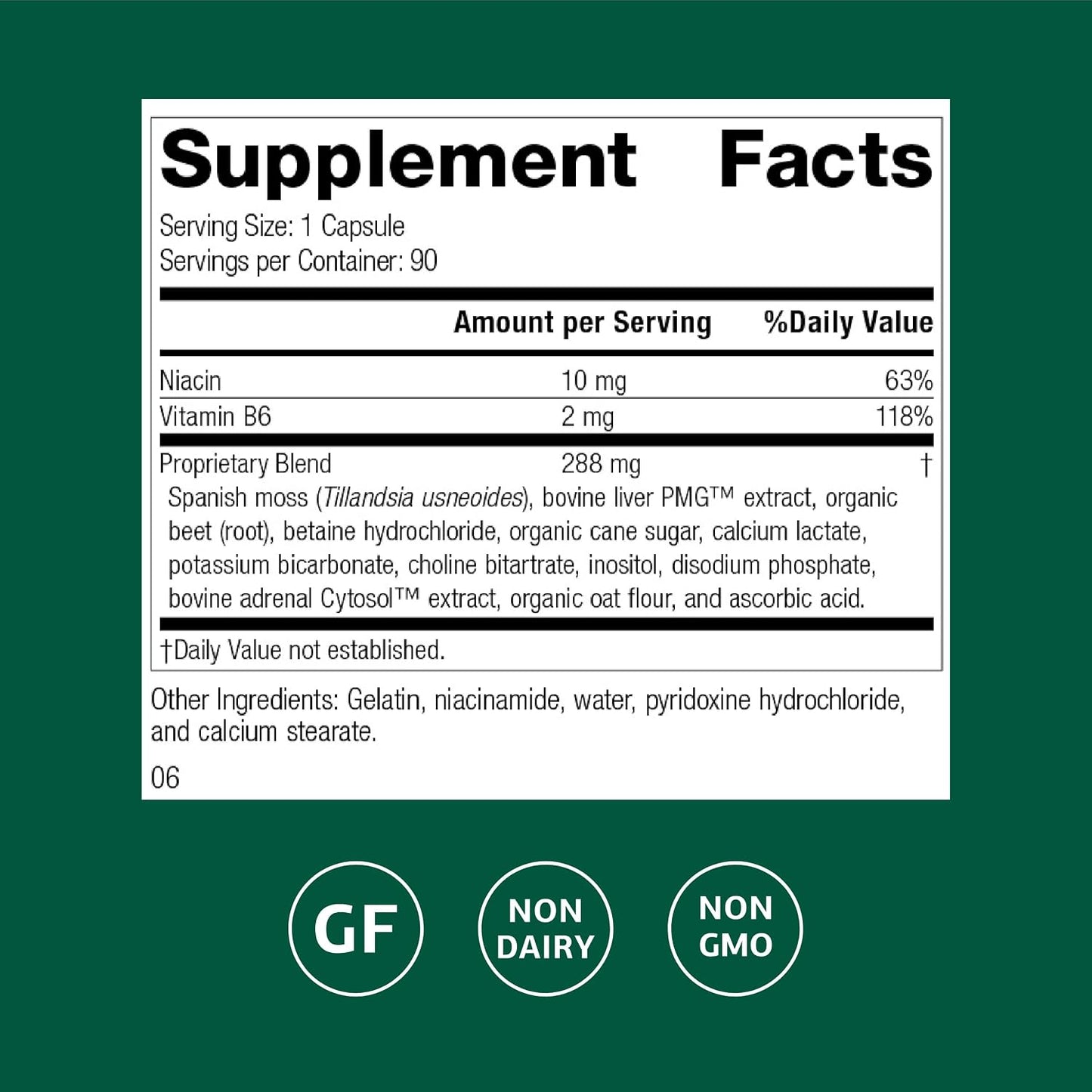 Standard Process Betacol - Liver Health Supplement with Niacin and Vitamin B6, 90 Capsules - görsel 2