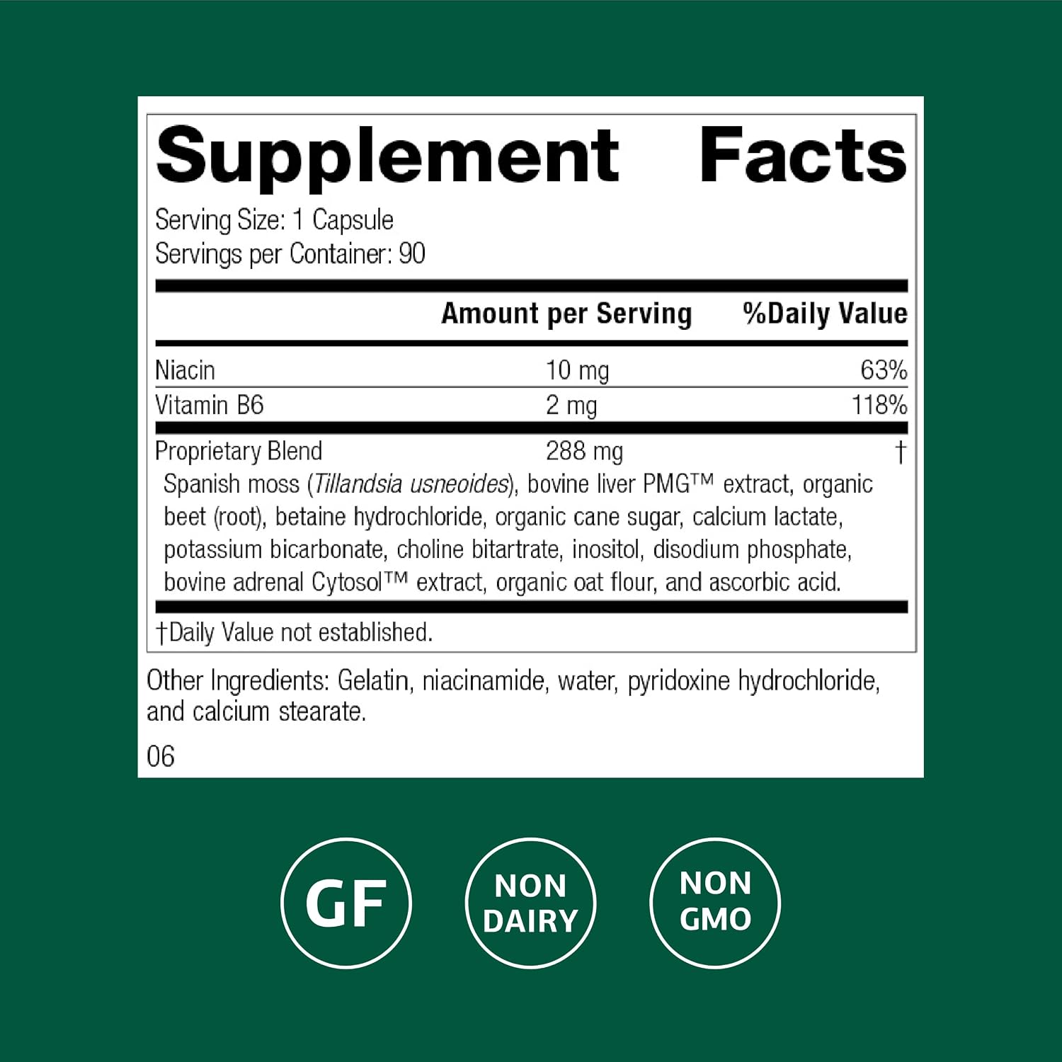 Standard Process Betacol - Liver Health Supplement with Niacin and Vitamin B6, 90 Capsules - görsel 2