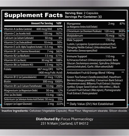 Men's Daily Super Multivitamin - 60 Tablets Blend of Vitamins, Minerals and Herbs