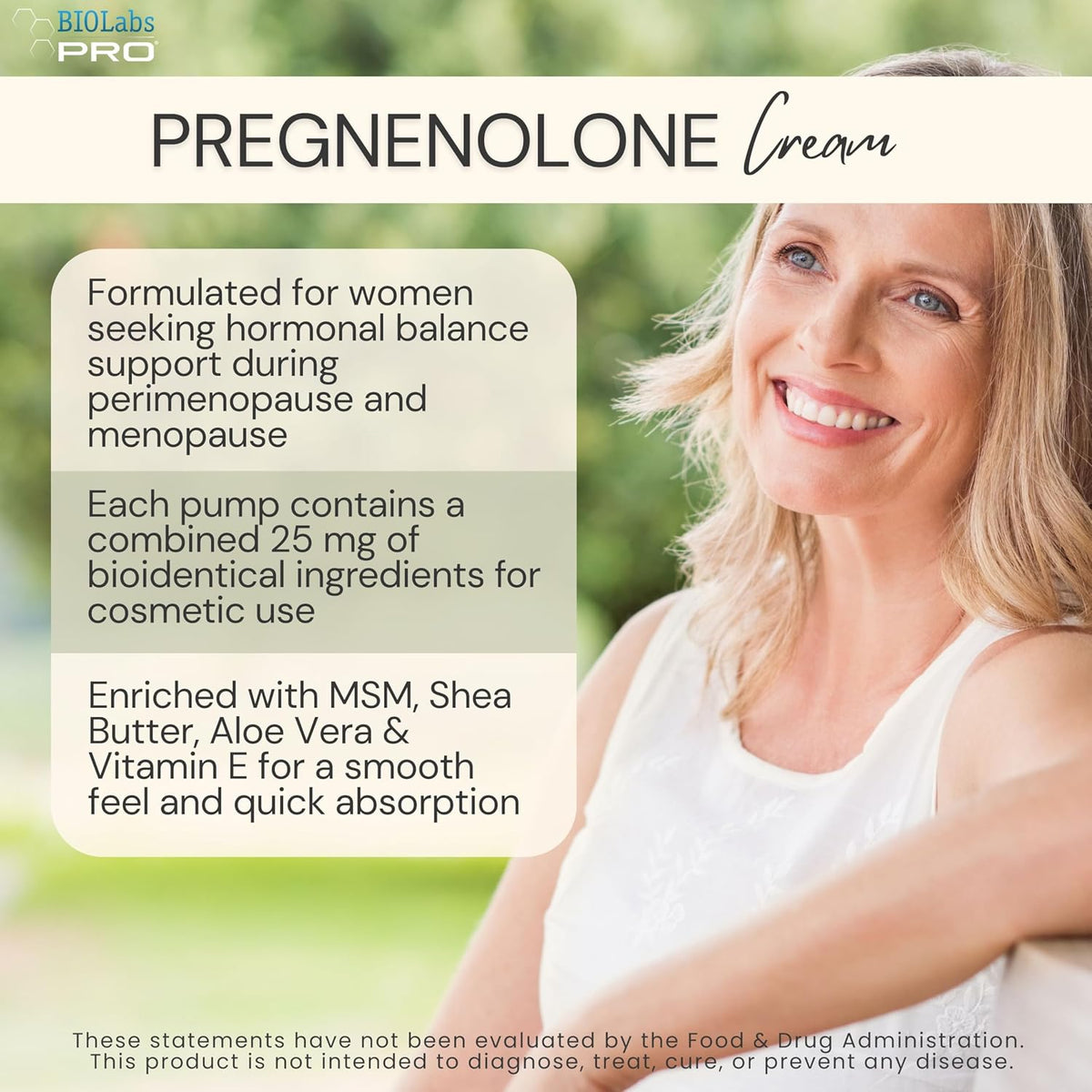 BIOLABS PRO Pregnenolone Cream 2.5% - Natural Bioidentical - Unscented 85g (Two-Month Supply) - görsel 2