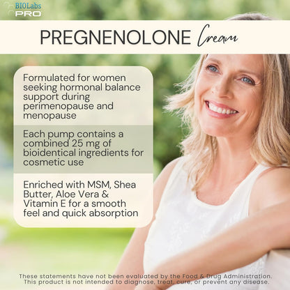 BIOLABS PRO Pregnenolone Cream 2.5% - Natural Bioidentical - Unscented 85g (Two-Month Supply)
