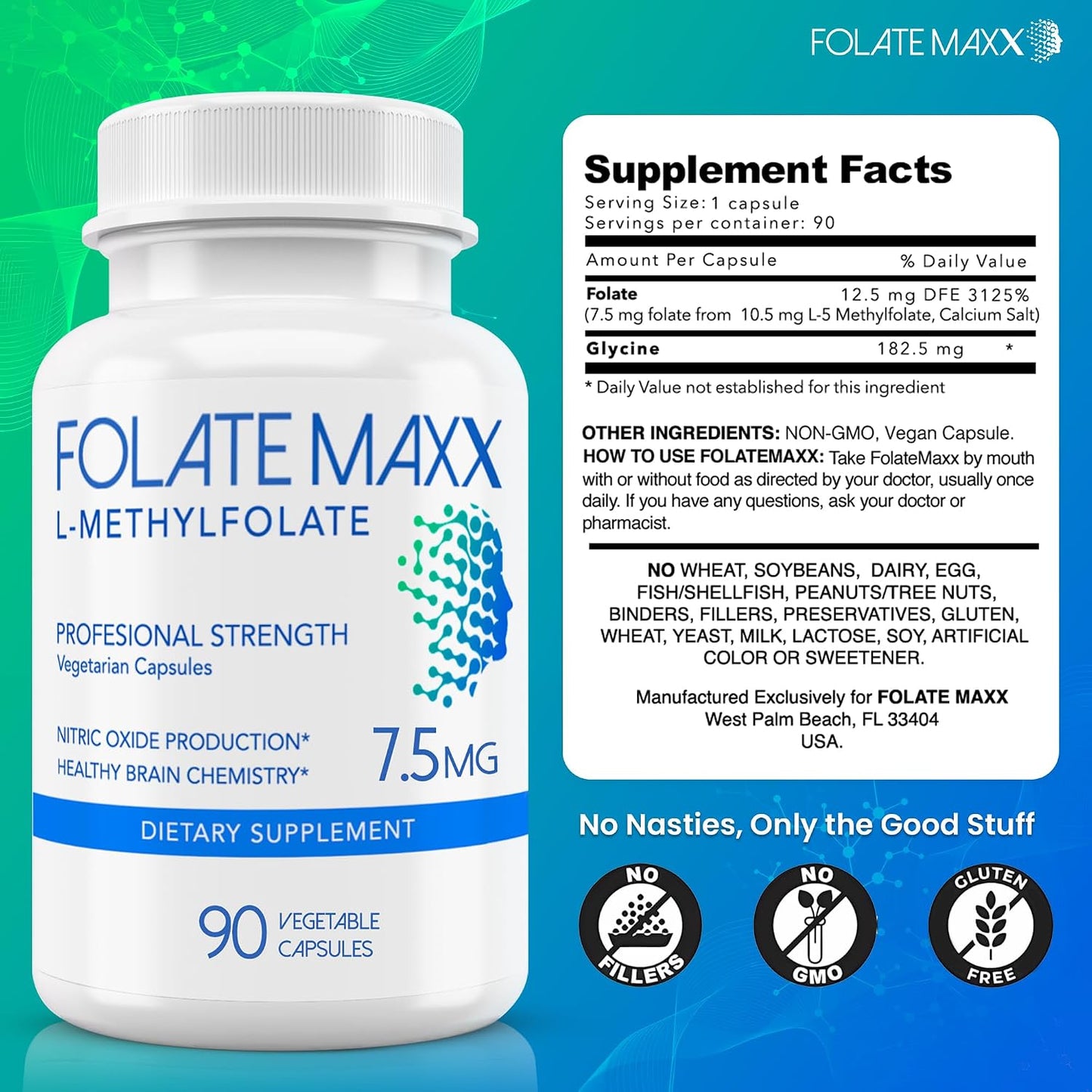 L Methylfolate 7.5mg, 90 Capsules – Doctor Formulated Methyl Folate Supplement - görsel 4