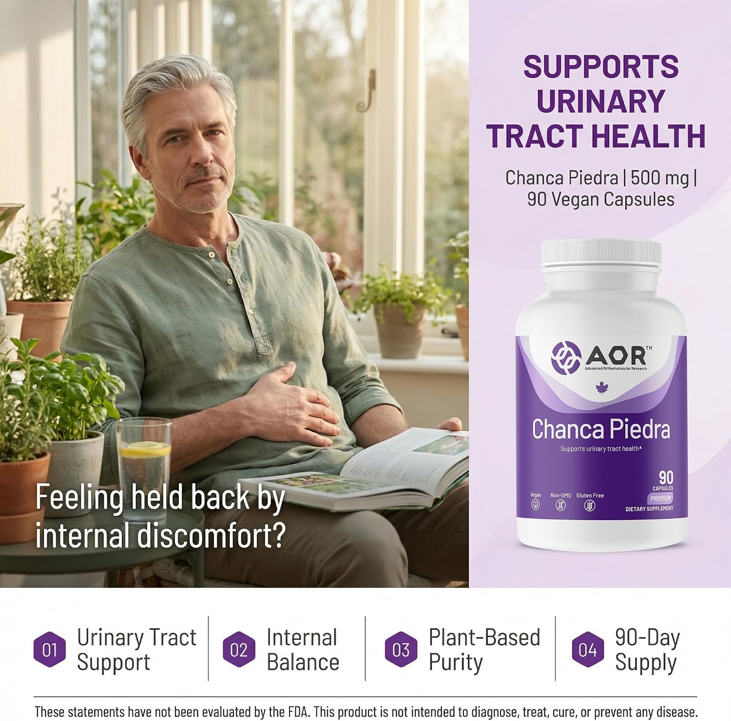 AOR Chanca Piedra 500mg – 90 Vegan Capsules - görsel 2