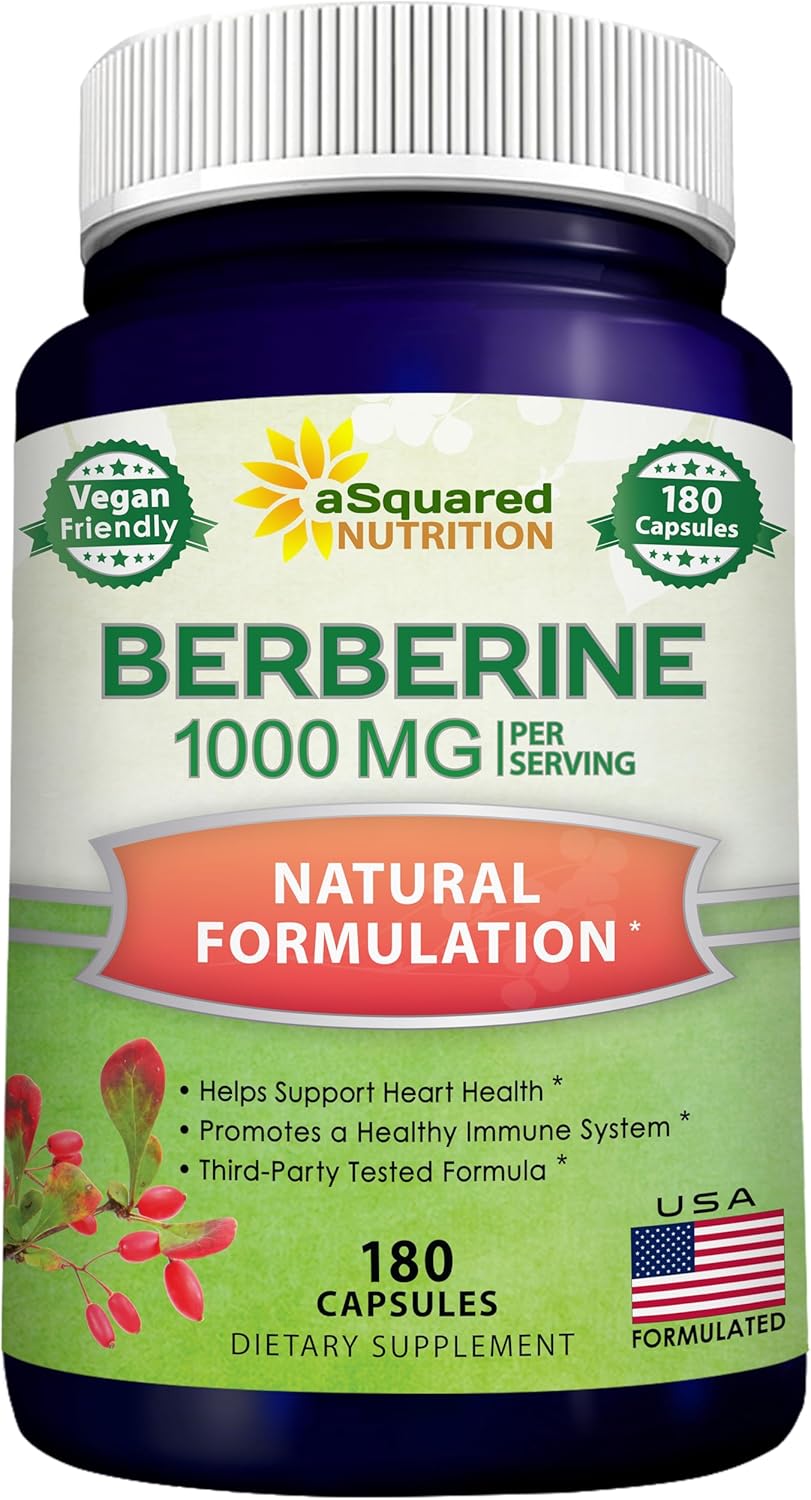 aSquared Nutrition Pure Berberine 1000 mg – 180 Vegetable Capsules - görsel 1