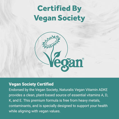 Naturalis Vegan Vitamin ADK with 50mg Tocotrienol and CoQ-10 | Nano-emulsified in EVOO | Non-GMO, Soya-Free & Vegan Society Certified | 60 Vegan Soft gel capsules