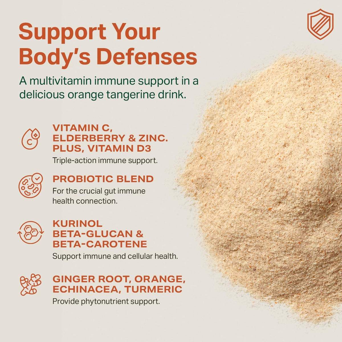 Proper, The Oranges Nutrient-Dense Superfood Powder for Immune Function & Digestive Health - Elderberry, Vitamin C, Zinc & Echinacea Supplement Complex Enhanced with Probiotic Digestive Blend - görsel 4