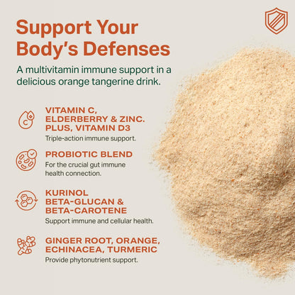 Proper, The Oranges Nutrient-Dense Superfood Powder for Immune Function & Digestive Health - Elderberry, Vitamin C, Zinc & Echinacea Supplement Complex Enhanced with Probiotic Digestive Blend