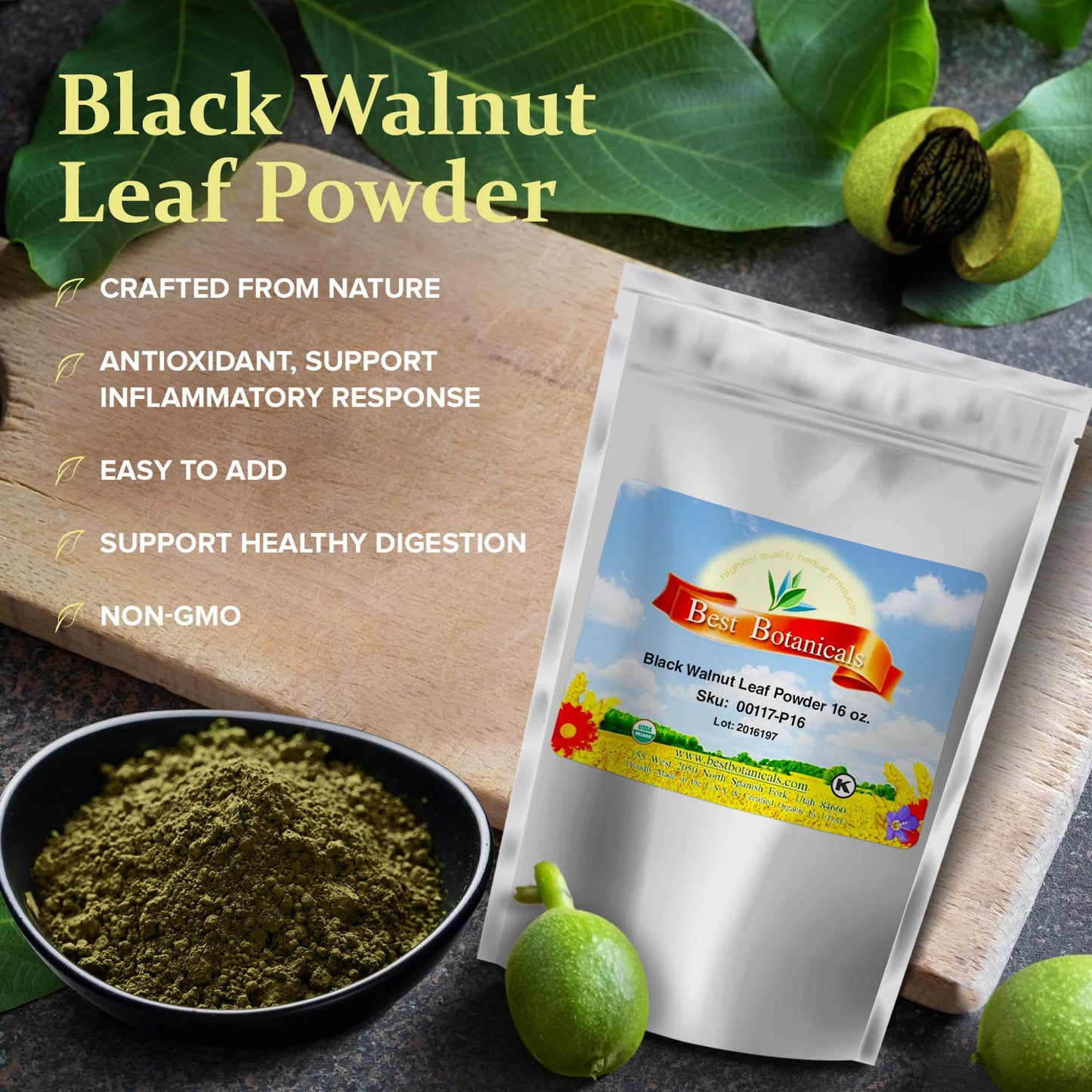 Best Botanicals Black Walnut Leaf Powder (454 g) - görsel 3