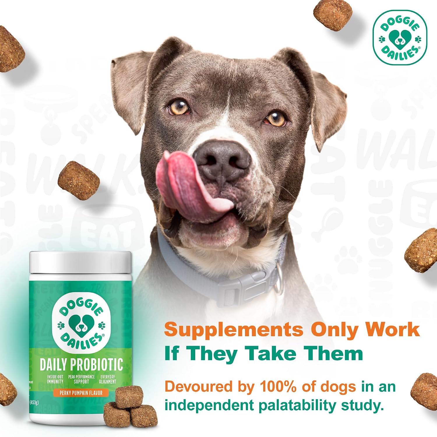 Doggie Dailies Probiotics for Dogs – Advanced Dog Probiotics with Prebiotics – Promotes Digestive Health – Supports Immune System (Pumpkin) 225 Soft Chews - görsel 2