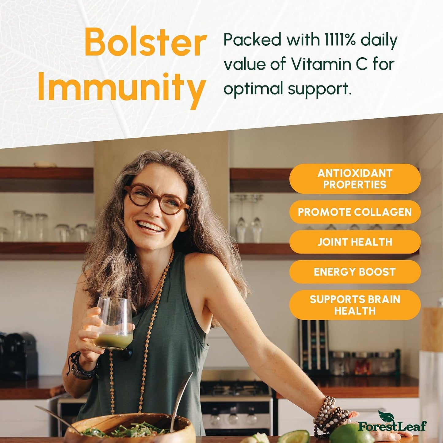 ForestLeaf Liposomal Vitamin C 1400mg Capsules – High-dose Vitamin C Supplement with Coconut Oil for Fast Absorption – 120 Vegan Capsules - görsel 5