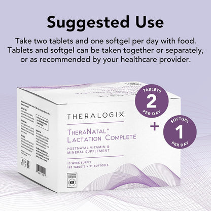 Theralogix TheraNatal Lactation Complete Postnatal Vitamin Supplement (13-Week Supply)