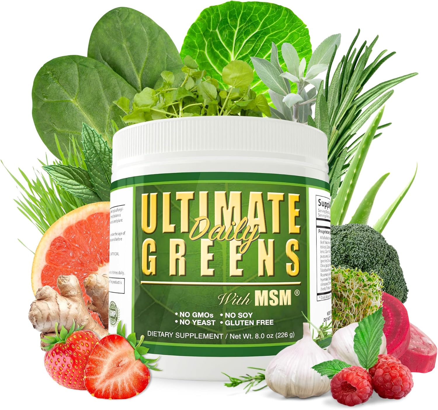 Ultimate Greens with MSM Powder – Vegan Superfood Vegetable Drink (6 Month Supply) - görsel 10