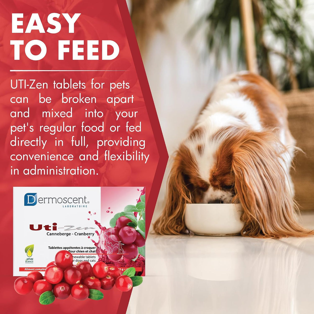 Dermoscent UTI-Zen Cranberry Tablets for Dogs and Cats Food Supplement for Bladder, Kidney & Urinary Tract Health Chicken Flavour - 30 Tablets - görsel 3