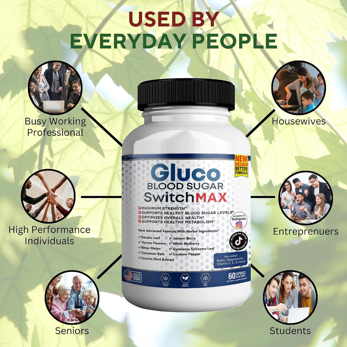 Gluco Blood Sugar Switch Max – Advanced Glucose Level Maintenance Complex (60 Capsules) - görsel 5