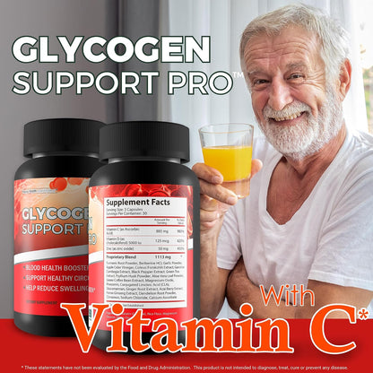 Glycogen Support Pro – Pancreas Support & Blood Health Supplement with Magnesium, Turmeric, Vitamin D, Vitamin C, Zinc