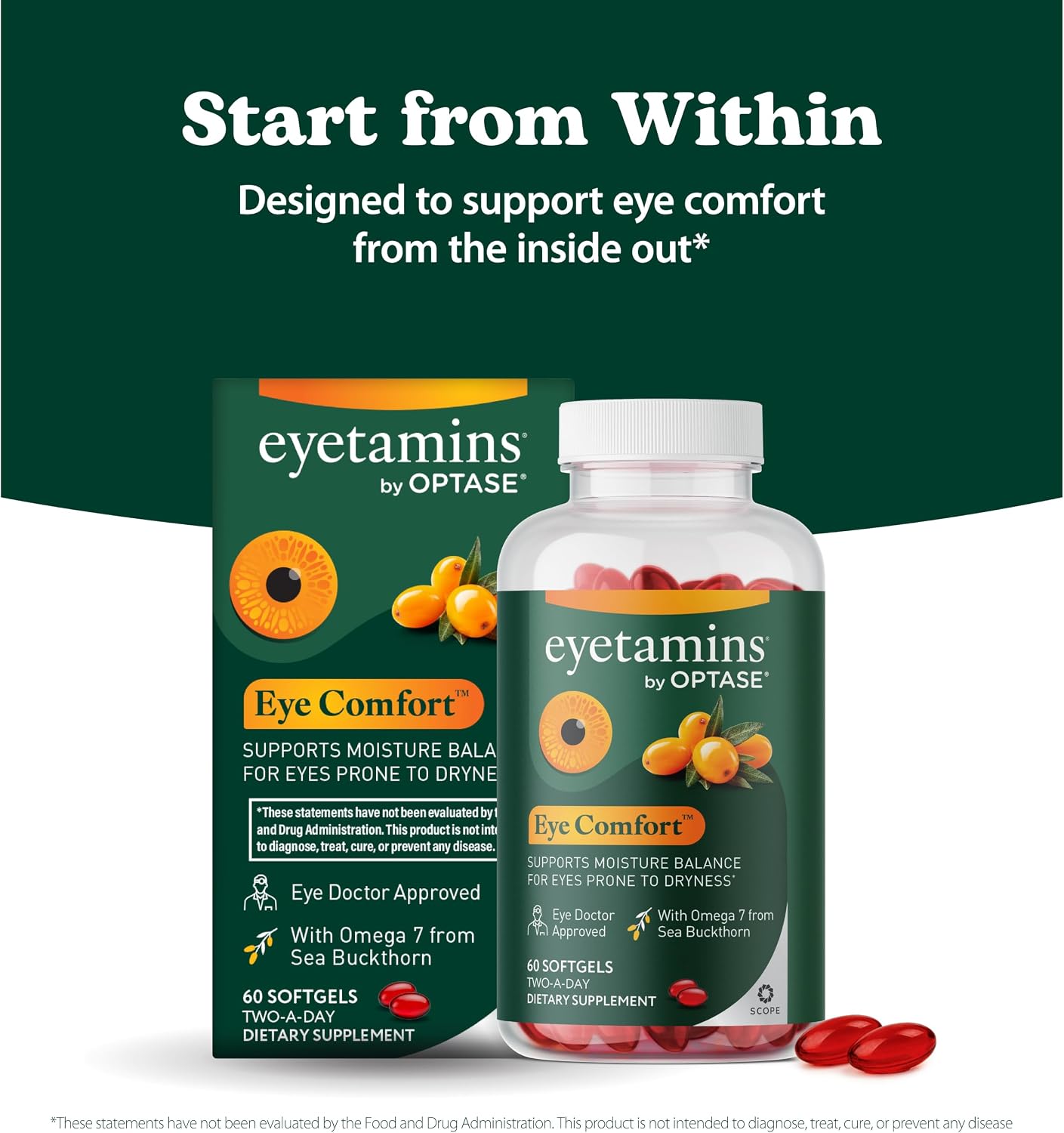 eyetamins Eye Comfort - Omega-7 Supplement with Sea Buckthorn Oil - 60 Softgels - görsel 7