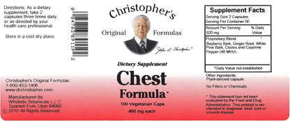 Christopher's Original Formulae Chest Formula – Whole-Herb Immune Support, 100 Vegetarian Capsules