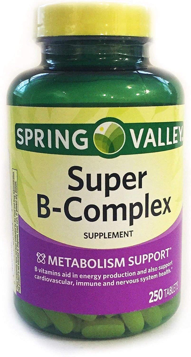 Spring Valley Super B-Complex, Energy Metabolism, 250 Tablets - görsel 1