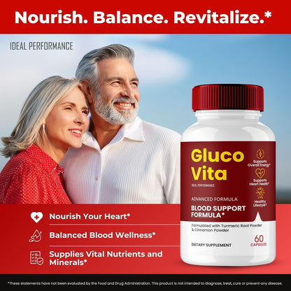 Gluco Vita Capsules - Maximum Strength All Natural Support Formula (2 Pack)
