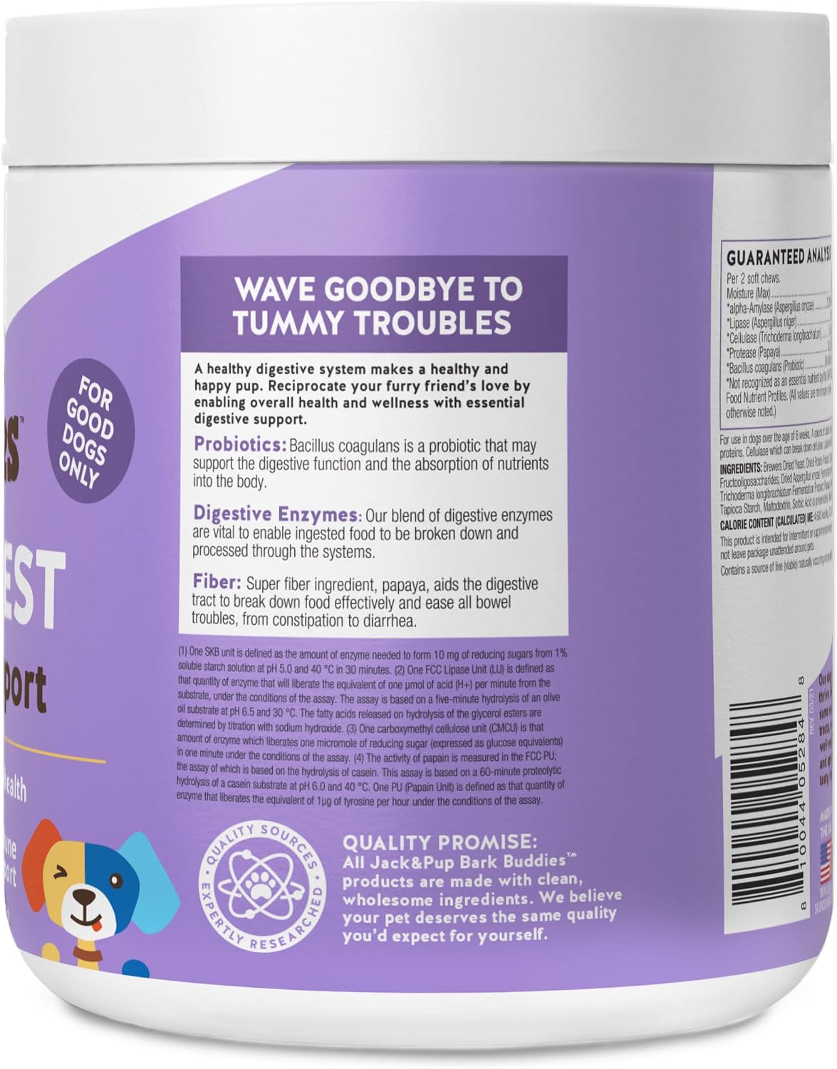 Jack&Pup Pro-Digest Bark Buddies Probiotic Chews for Dogs (60 chews) - görsel 4