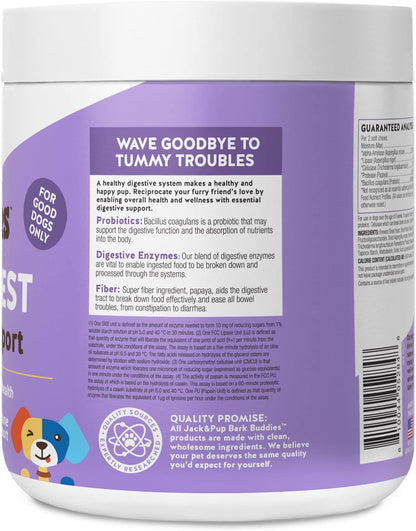 Jack&Pup Pro-Digest Bark Buddies Probiotic Chews for Dogs (60 chews)