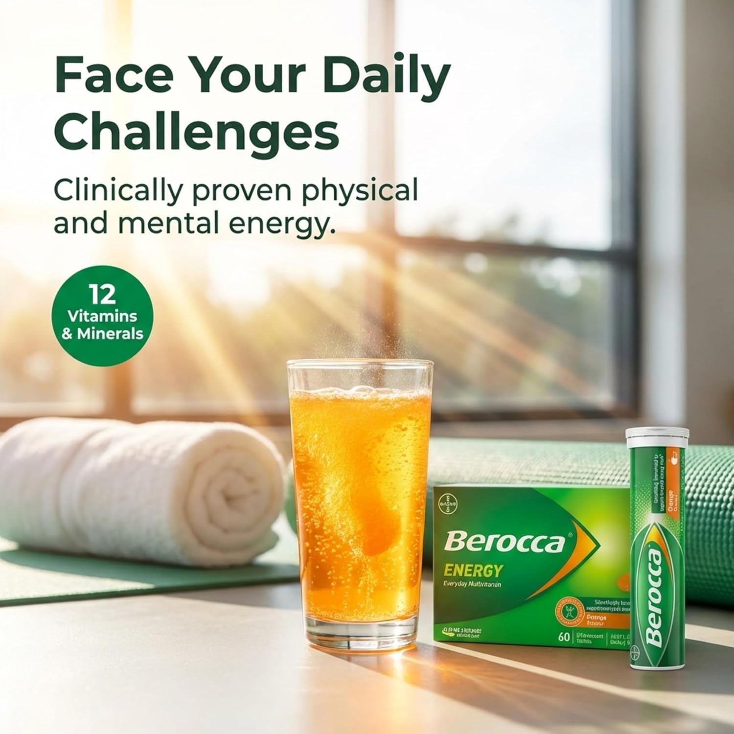 Berocca Energy Vitamin B & C Orange Flavour Effervescent Tablets, 60 Pack - görsel 7