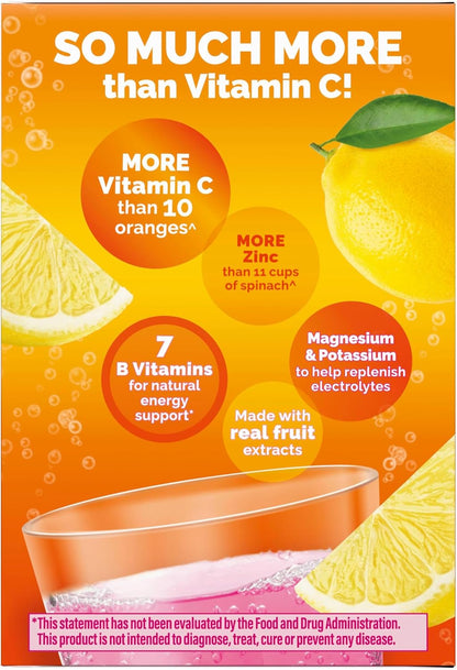 Emergen-C 1000mg Vitamin C Immune Support Powder, Pink Lemonade, 30 Packets