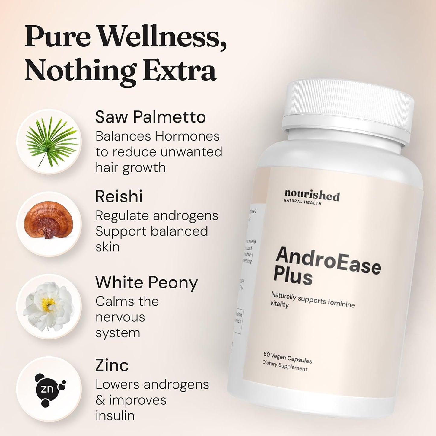 Nourished AndroEase Plus - Vegan Hormone Balance for Women - görsel 5