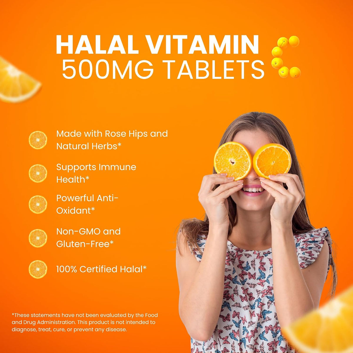 Zaytun Halal Vitamin C 500mg with Rose Hips & Bioflavonoids - Vegetarian, Gluten-Free - 60 Tablets (2-Month Supply) - görsel 3