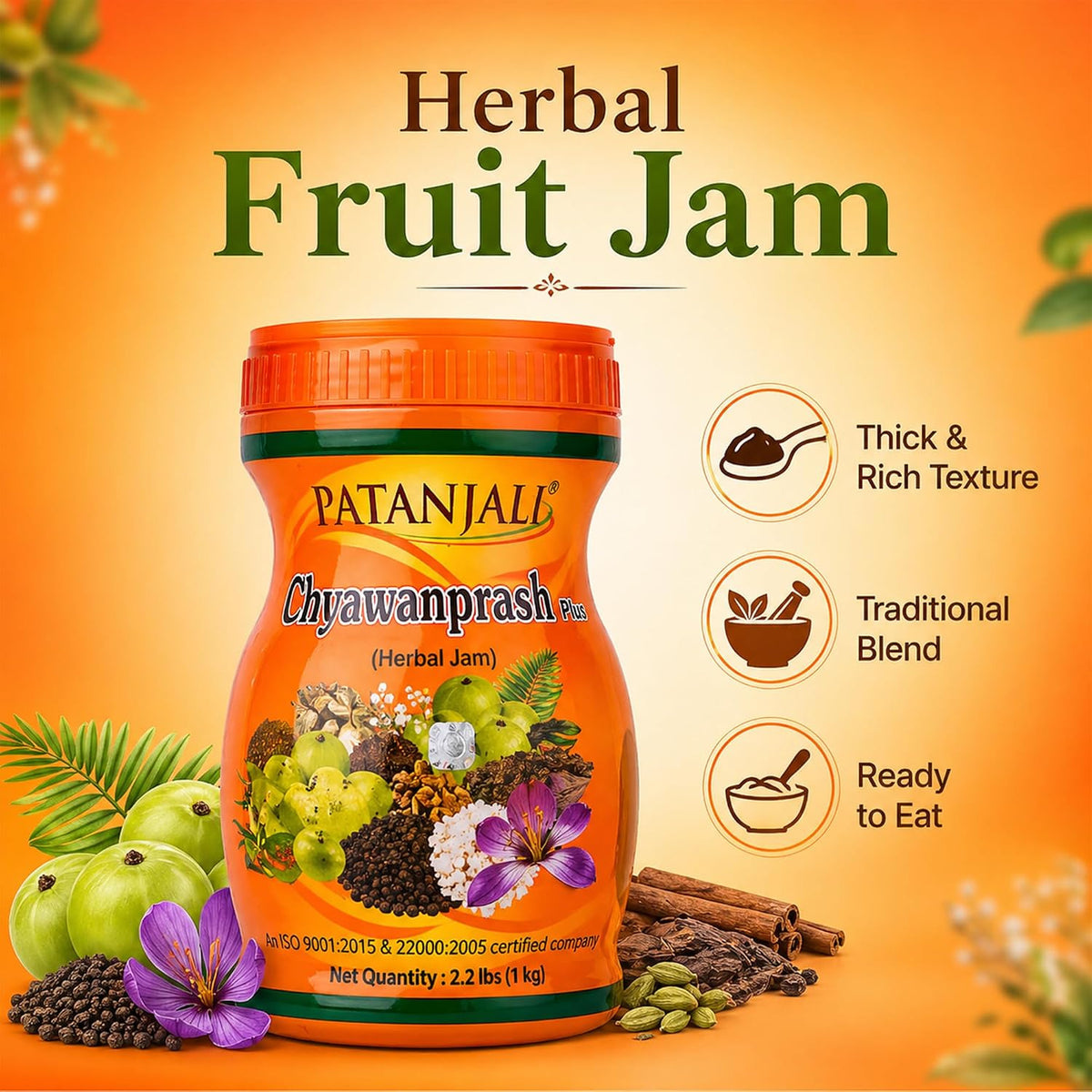 Patanjali Chyawanprash Herbal Jam Plus 1kg - görsel 7