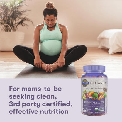 Garden of Life Organics Prenatal Gummies – Berry Flavour, 30-Day Supply