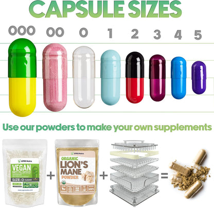 XPRS Nutra Size 00 Empty Capsules - 100 Count Vegan Capsules