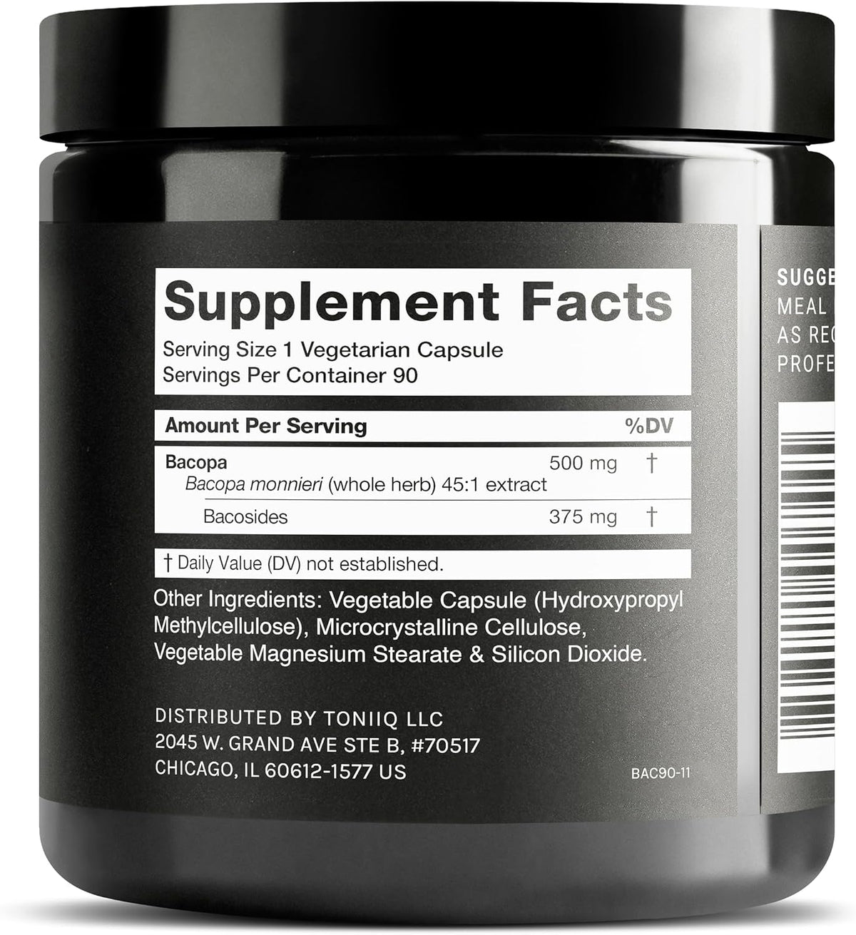 Toniiq Bacopa - Ultra High Potency 45:1 Extract with High Bacosides - Highly Concentrated - Third-Party Tested - 90 Capsules - görsel 2