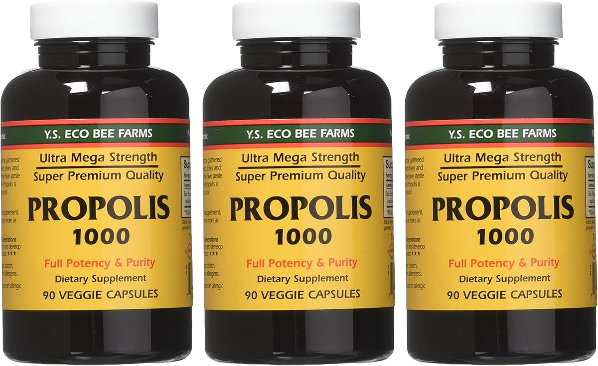 YS Eco Bee Farms Propolis 1000 - 90 Capsules (Pack of 3) - görsel 3