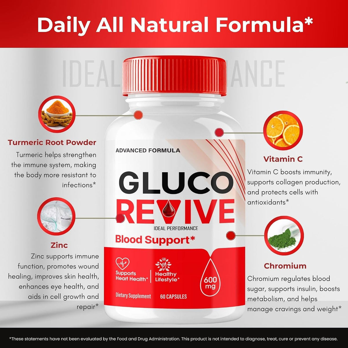 Gluco Revive Pills – Maximum Strength All Natural Supplement Capsules (5-Pack) - görsel 7