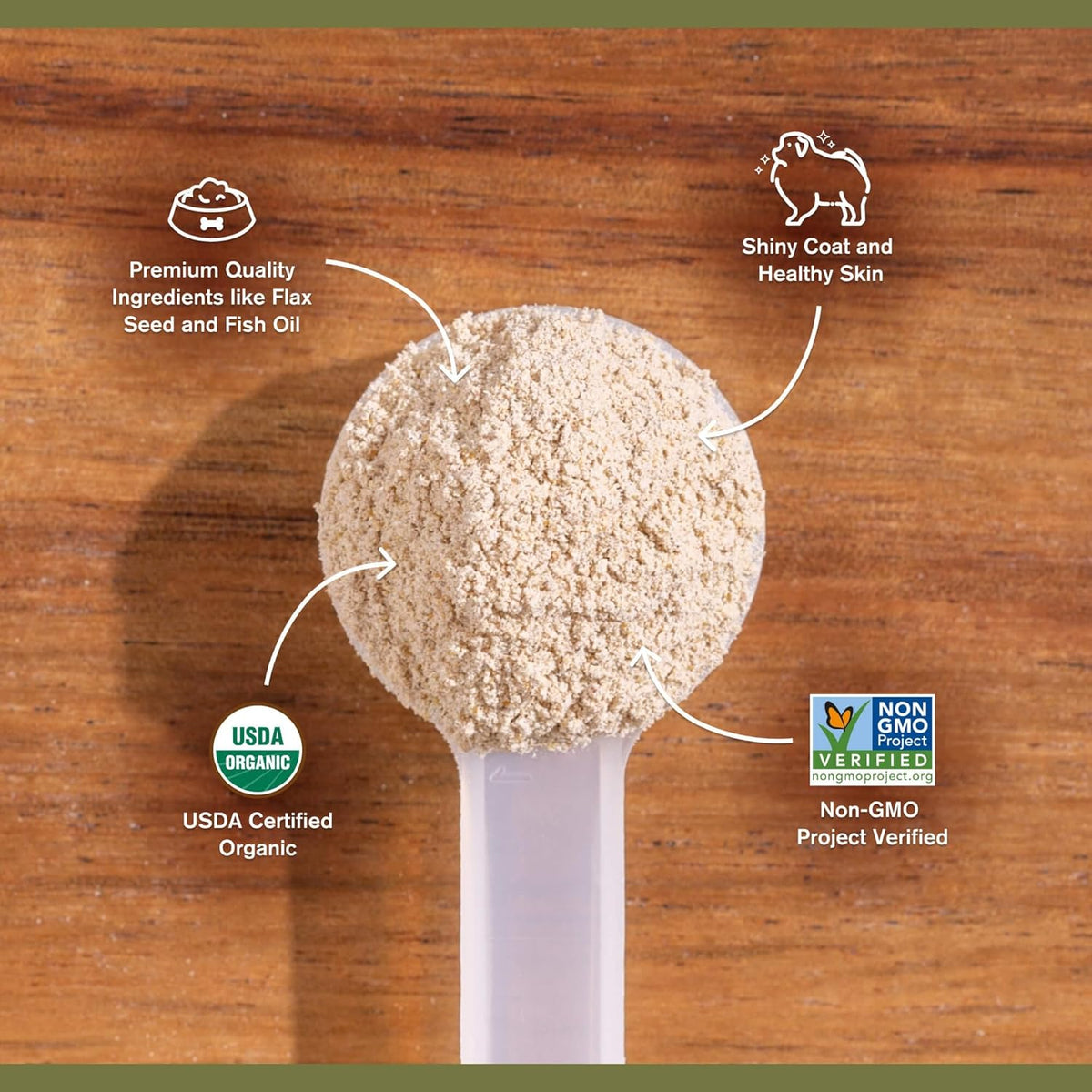 Badlands Ranch Skin & Coat Canine Supplement – Omega-3, Organic Ingredients, Powder for Dogs (30 Scoops) - görsel 4