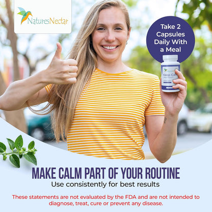 Nature's Nectar Keep Calm – Capsules with Ashwagandha, GABA, Magnesium & 5-HTP