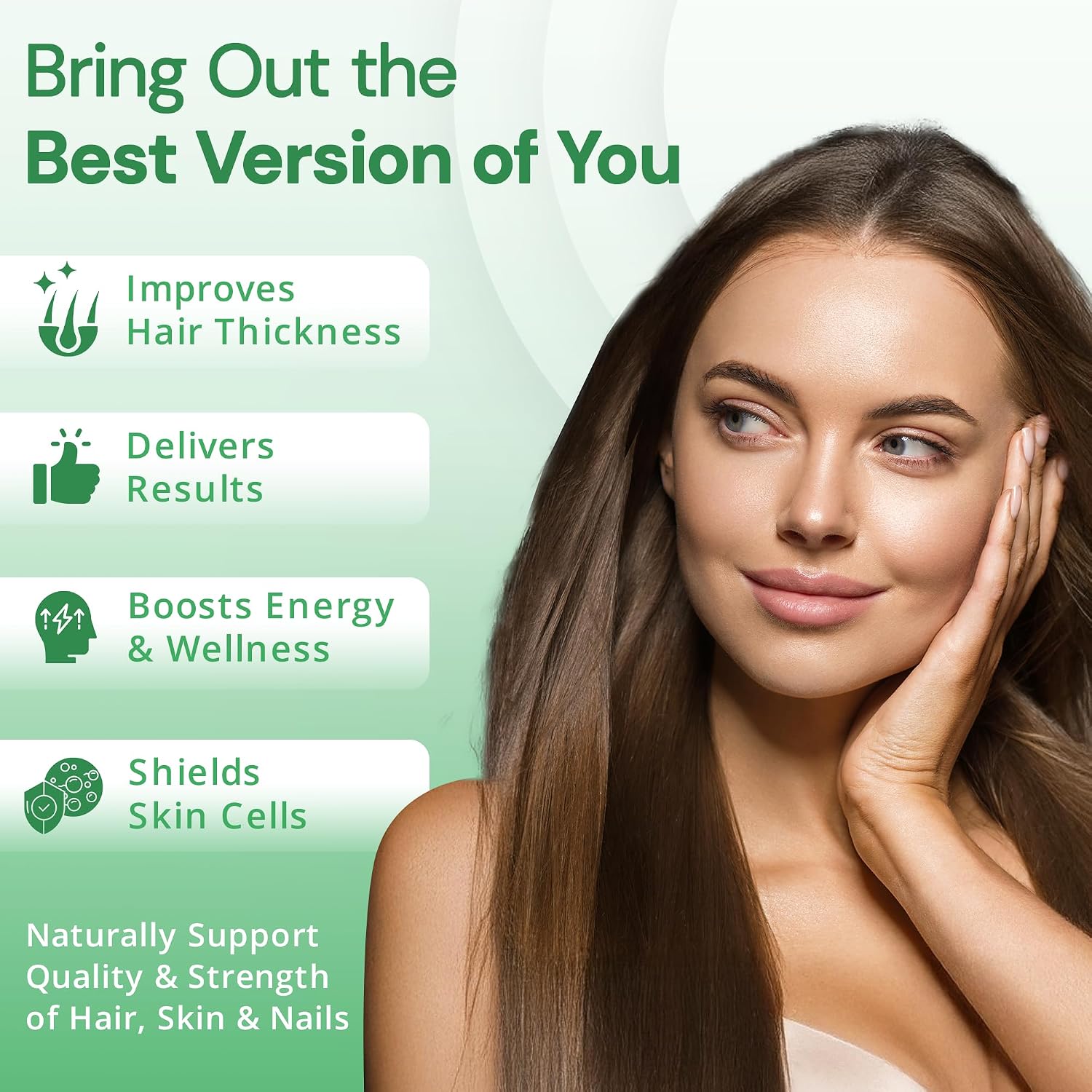 Strength & Spices Hair, Skin & Nails 100% Natural Supplement – 20 Ingredients with Biotin, Selenium & Zinc – 60 Vegan Capsules - görsel 2
