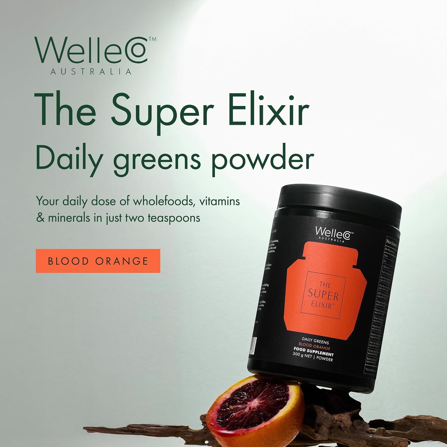 WelleCo The Super Elixir Daily Greens Powder – Blood Orange - görsel 2