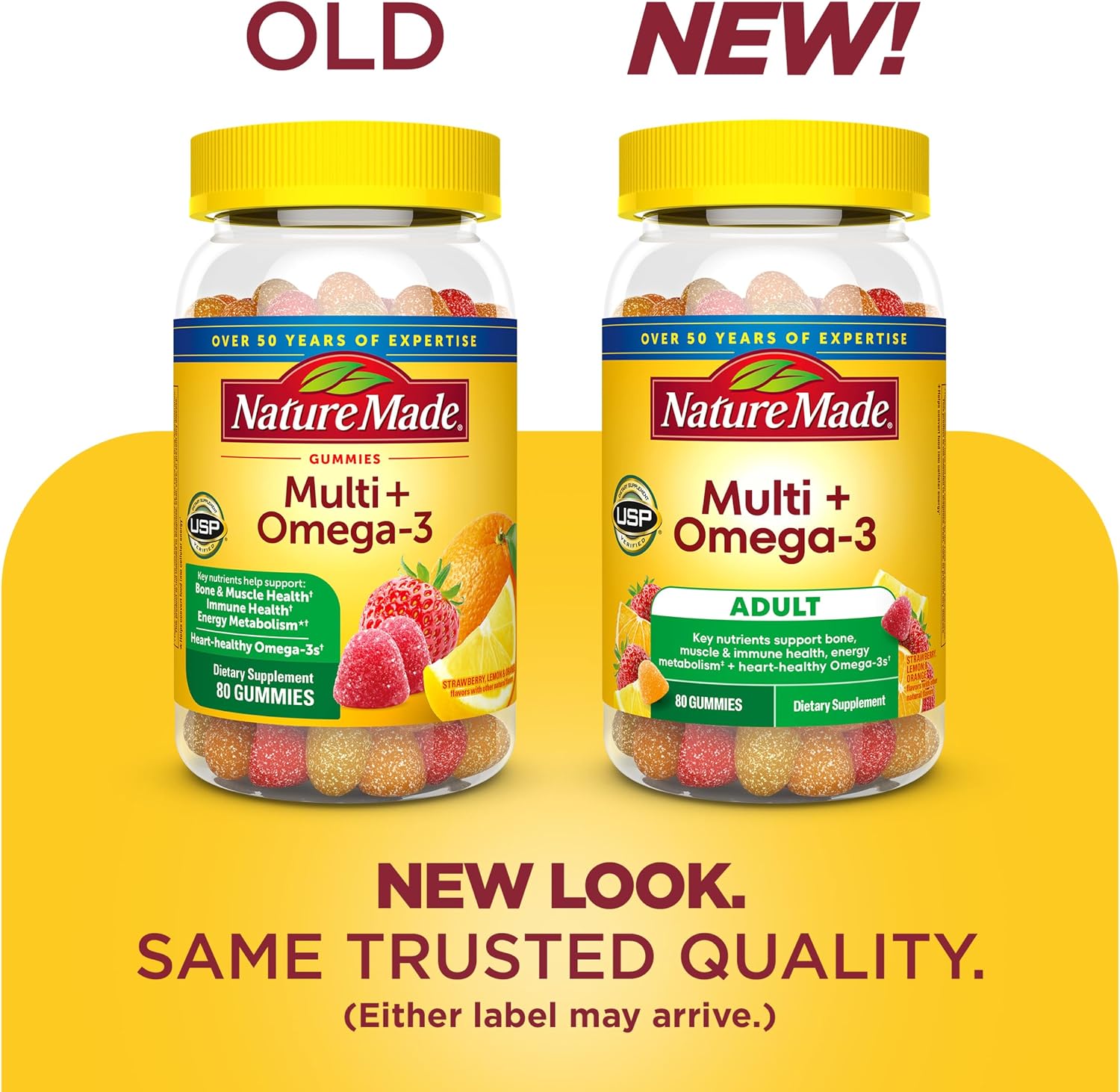 Nature Made Multivitamin + Omega-3 Gummies, 80 Count - görsel 2