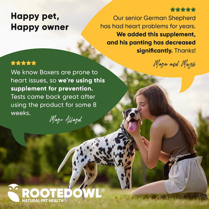 Rooted Owl® Cardio Support for Dogs – L-Carnitine & Taurine – 60 Vegan Caps