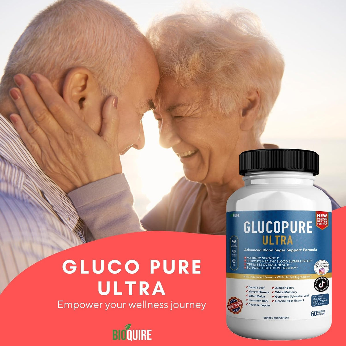 BIOQUIRE Gluco Pure Ultra - Maximum Strength Blood Sugar Support Supplement (60 Capsules) - görsel 7