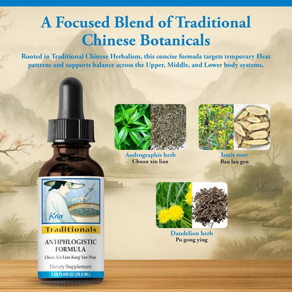 Kan Herbs Antiphlogistic Formula – Traditional Chinese Herbal Blend for Supporting Heat Balance Across Body Systems, Promoting Lung and Digestive Comfort, Liquid Extract, 30ml